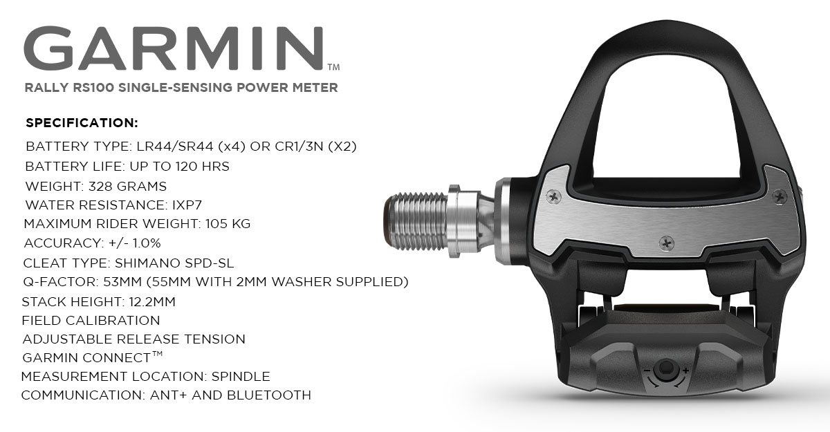 Garmin Rally RS100 Single-Sensing Power Meter