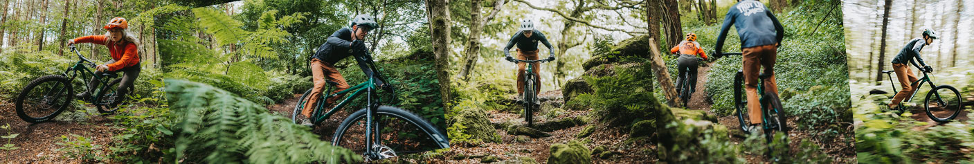 Merida Big Trail riding through forest.