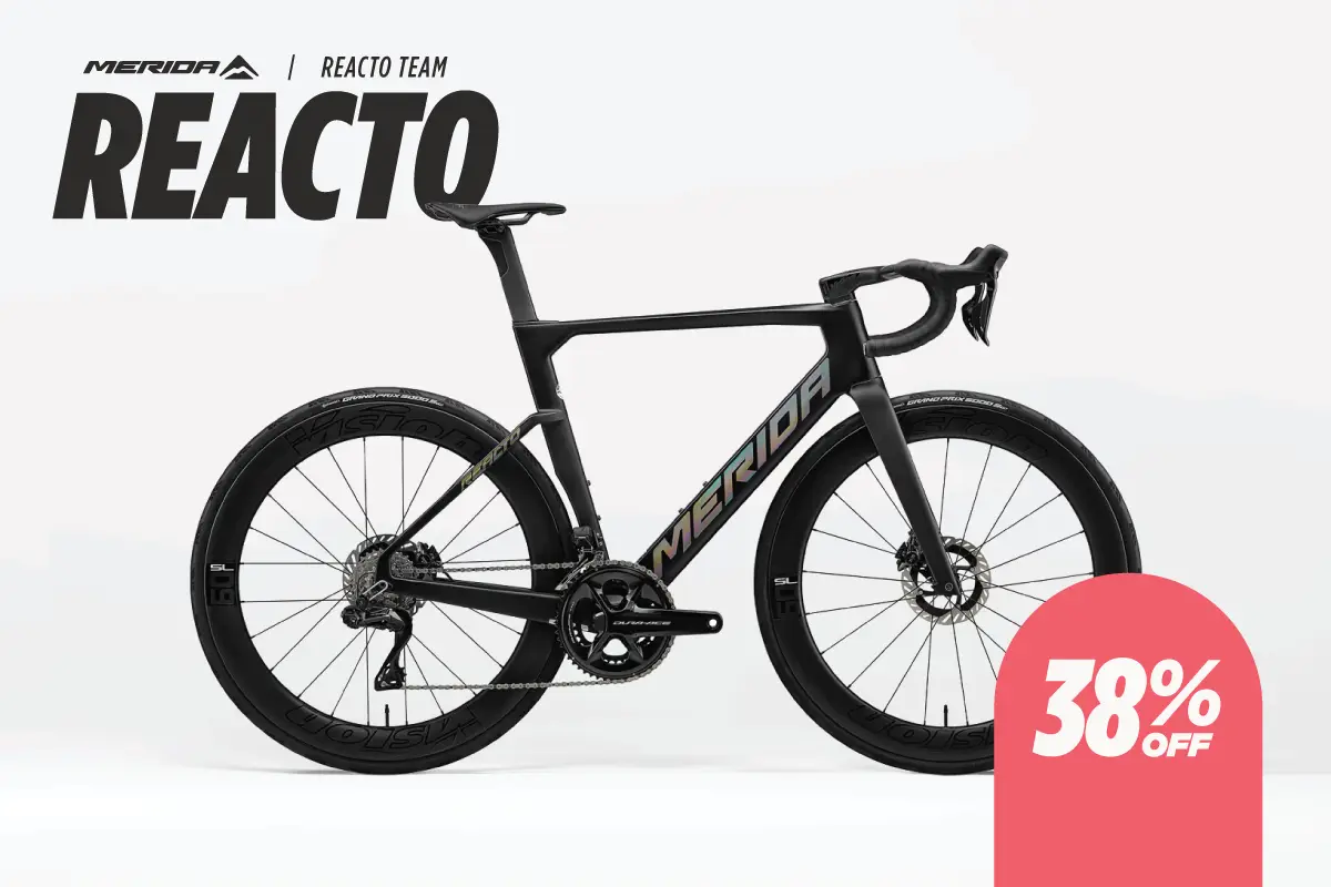 Merida Reacto Team Aero Road Bike, Side Profile, Black