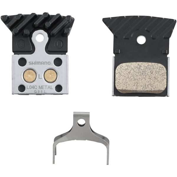 Shimano L04C disc pads & spring, alloy/stainless back with cooling fins, metal sintered