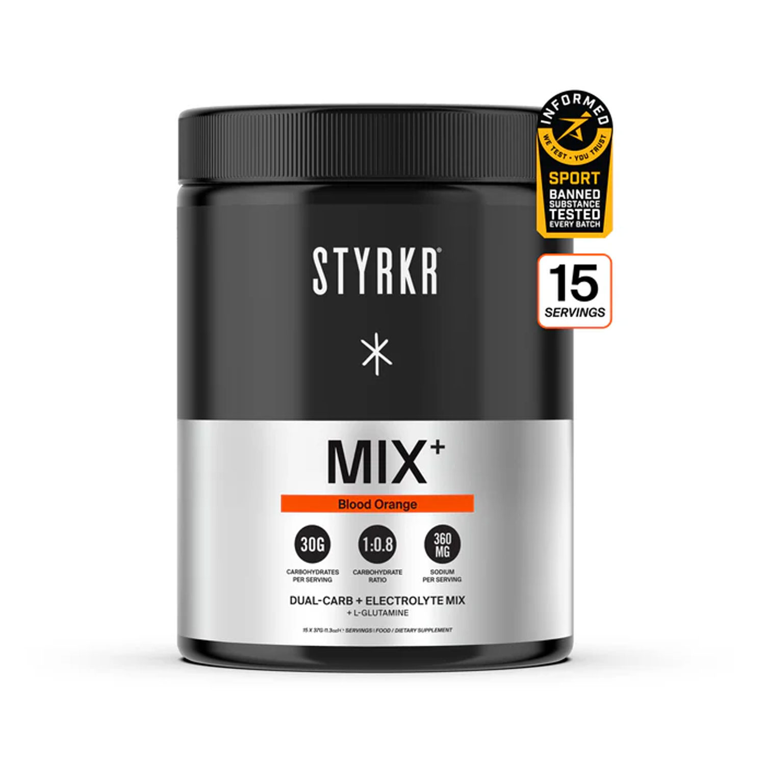 Styrkr STYRKR Mix+ Dual Carb & Electrolyte Mix - Blood Orange - 555g, Blood Orange - Wheelbase | Price Match, FREE Postage over £50, Sale Section, Cycle To Work, 0% Finance.
