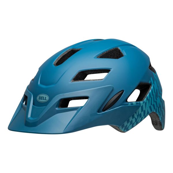 Bell Sidetrack Child Helmet : Wavy Checks Matte Blue Unisize 47-54cm