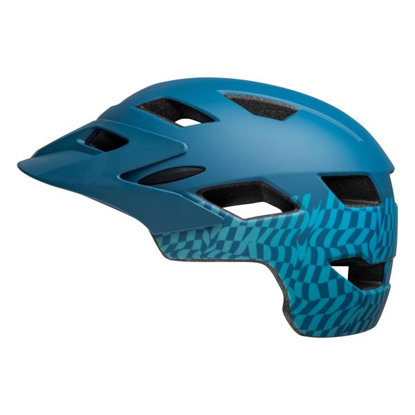 Bell Sidetrack Child Helmet : Wavy Checks Matte Blue Unisize 47-54cm