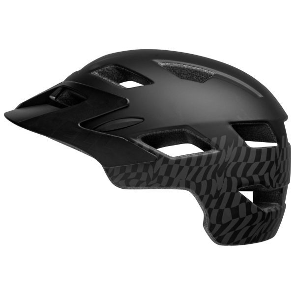 Bell Sidetrack Youth Helmet : Wavy Checks Matte Black Unisize 50-57cm