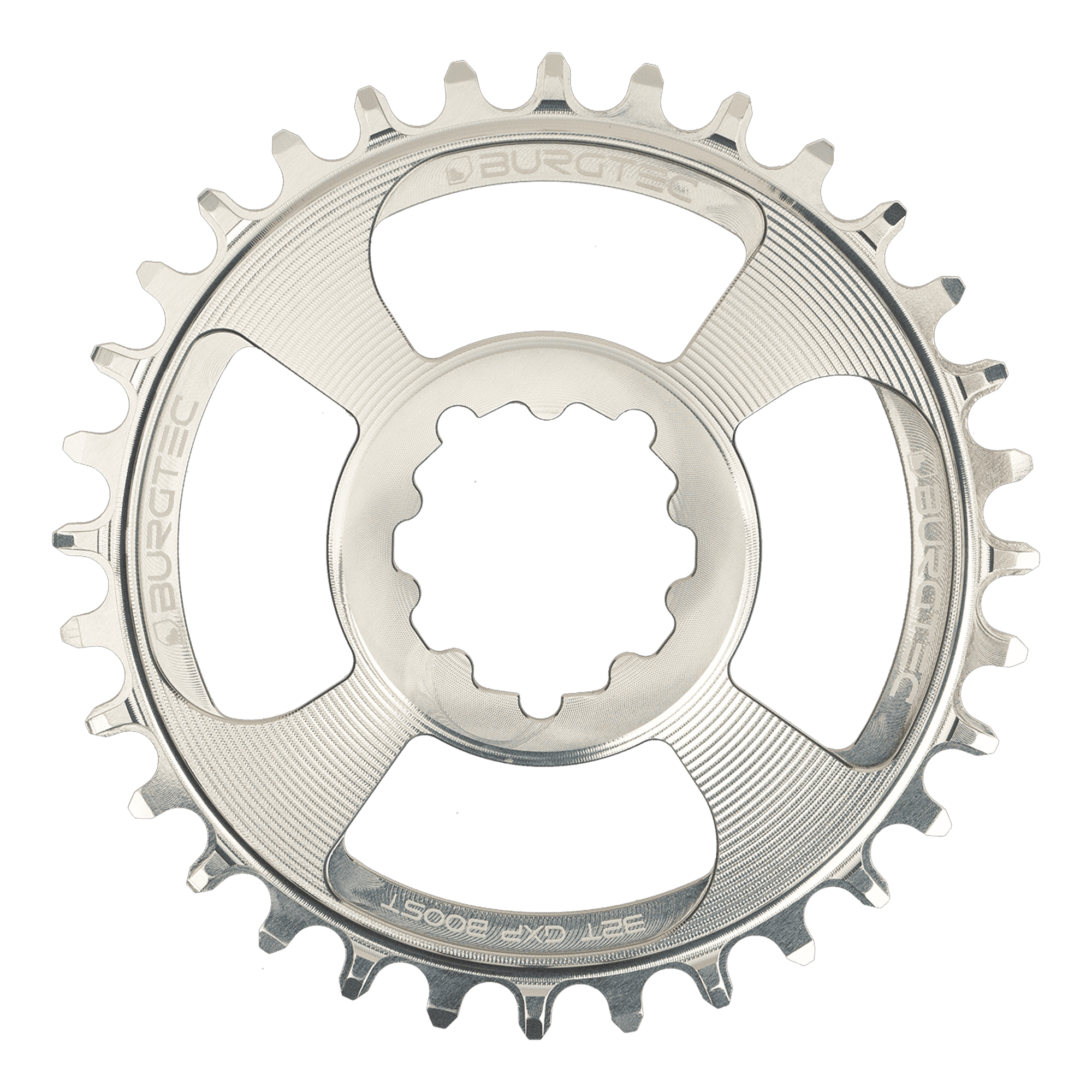 Burgtec GXP BOOST 3mm Offset Thick Thin Chainring - 32T, Rhodium Silver - Wheelbase | Price Match, FREE Postage over £50, Sale Section, Cycle To Work, 0% Finance.