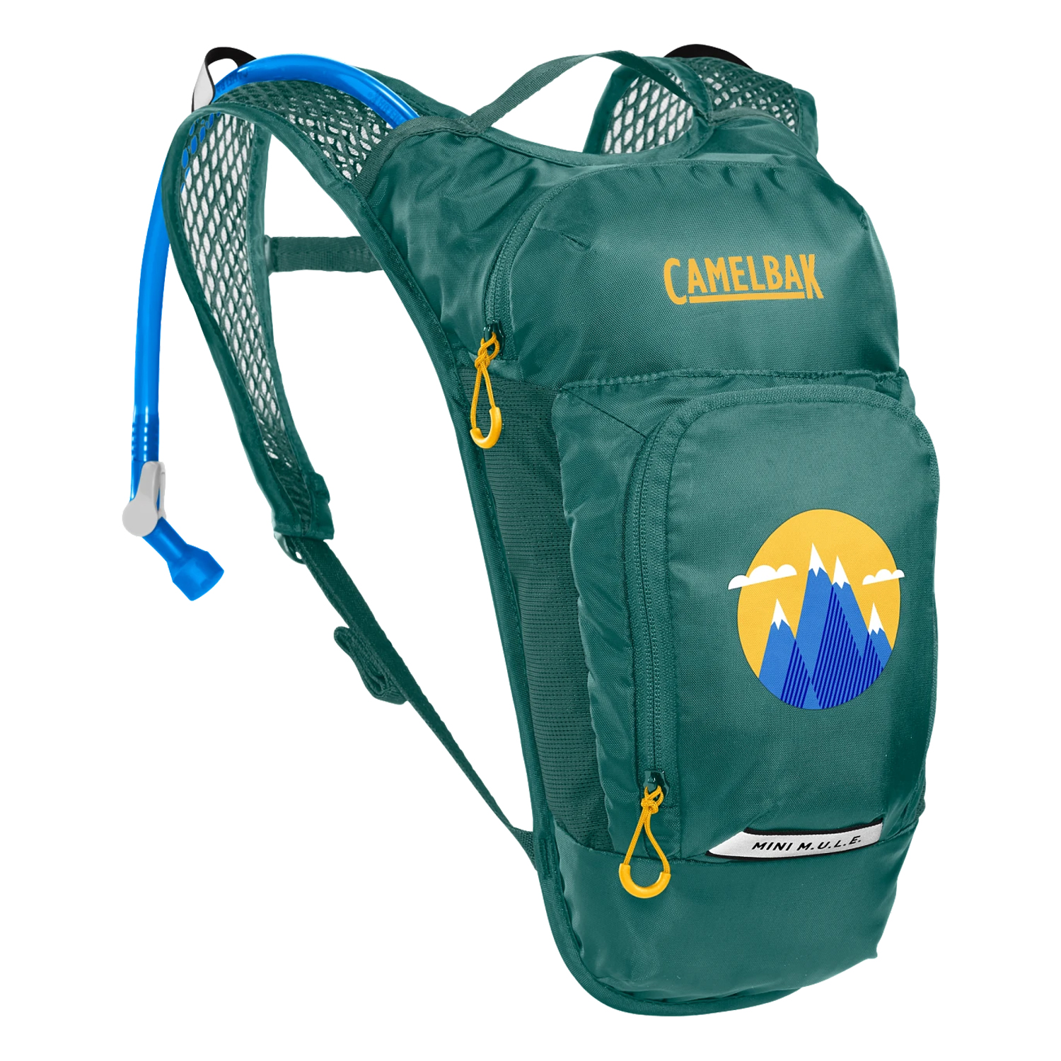 CamelBak Kids' Mini M.U.L.E. 5L Hydration Pack with Crux 1.5L Reservoir - 5L, Green/Mountain - Wheelbase | Price Match, FREE Postage over £50, Sale Section, Cycle To Work, 0% Finance.