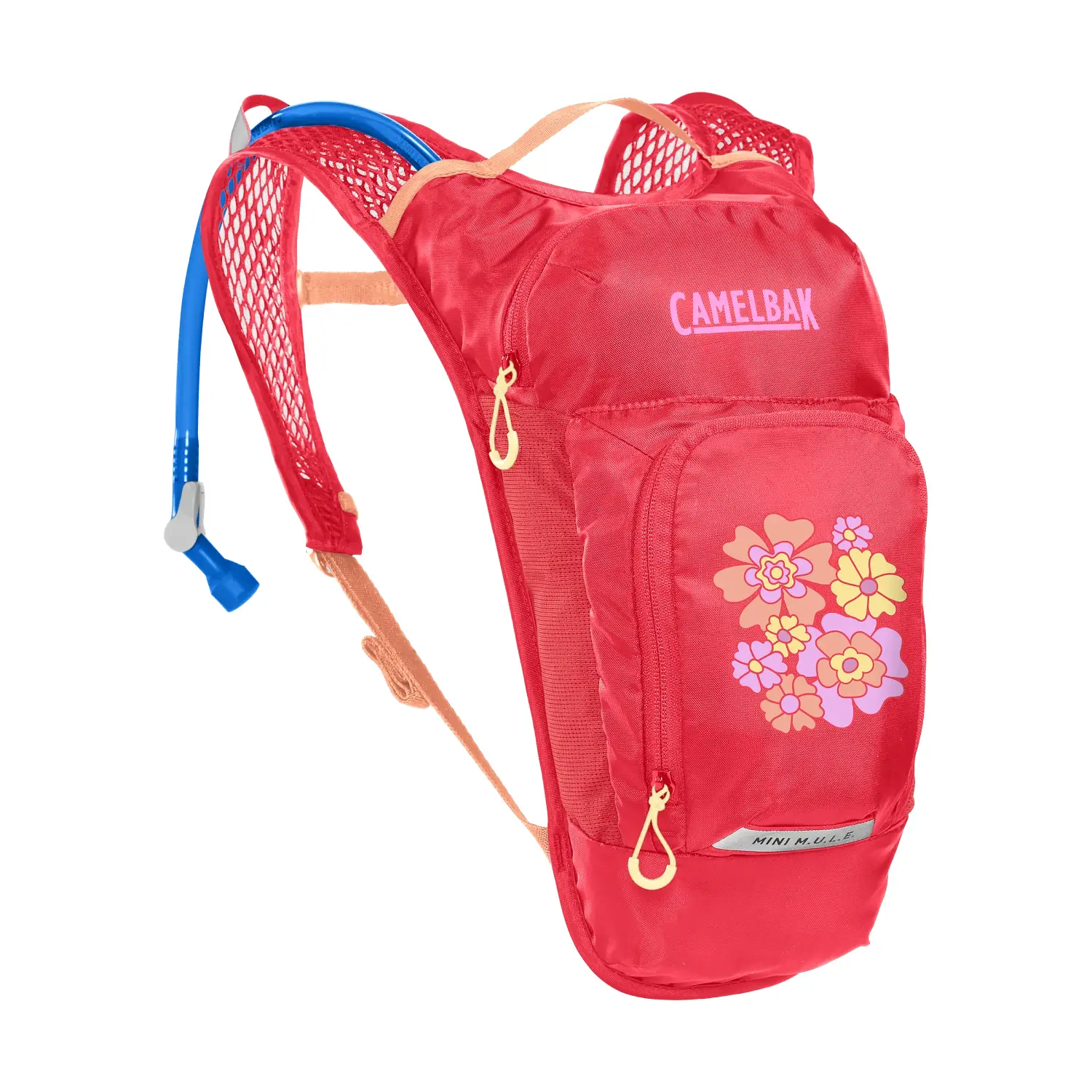 CamelBak Kids' Mini M.U.L.E. 5L Hydration Pack with Crux 1.5L Reservoir - 5L, Pink/Flower - Wheelbase | Price Match, FREE Postage over £50, Sale Section, Cycle To Work, 0% Finance.