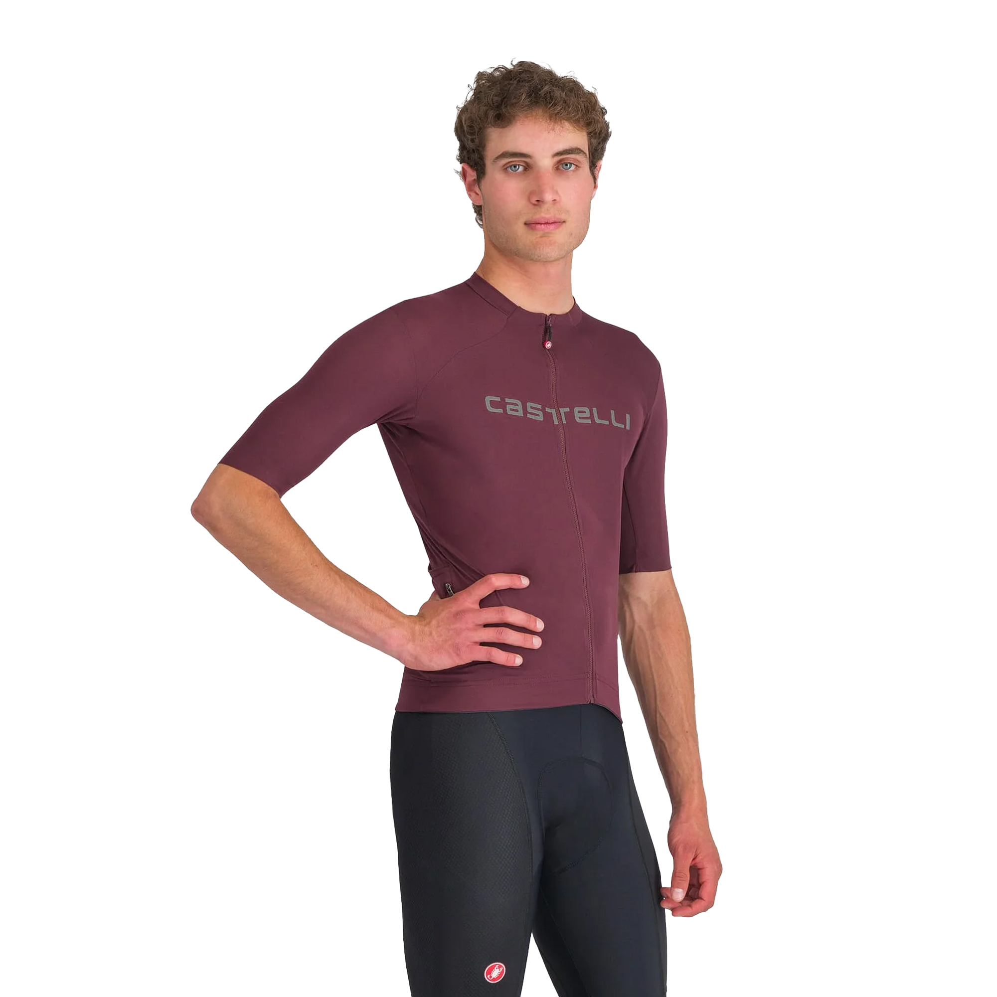 Castelli Prologo Lite Jersey | Deep Bordeaux/Silver Grey