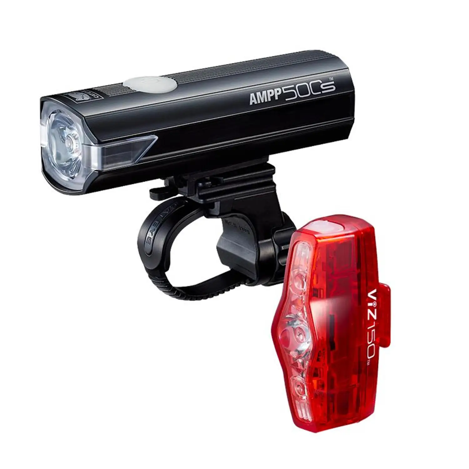 Cateye CatEye AMPP 500S / VIZ 150 Bike Light Set - One Size, Black - Wheelbase | Price Match, FREE Postage over £50, Sale Section, Cycle To Work, 0% Finance.