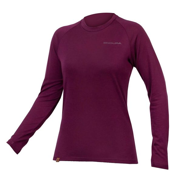Endura Women's BaaBaa Blend L/S Baselayer : Aubergine : XS