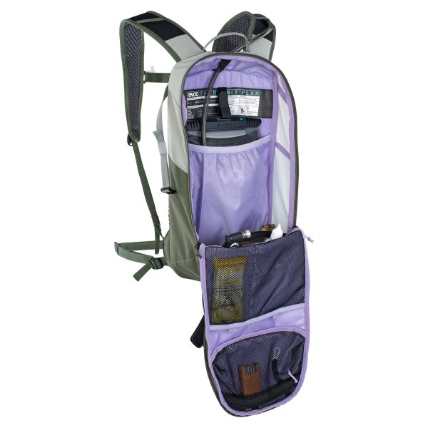 EVOC Ride Performance Backpack 8L + 2L Bladder : STONE/DARK OLIVE ONE SIZE