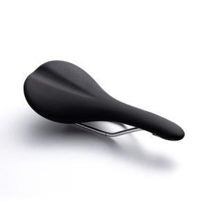 Fabric Scoop Flat Titanium Rail Bike Saddle | Black | 142 x 282mm