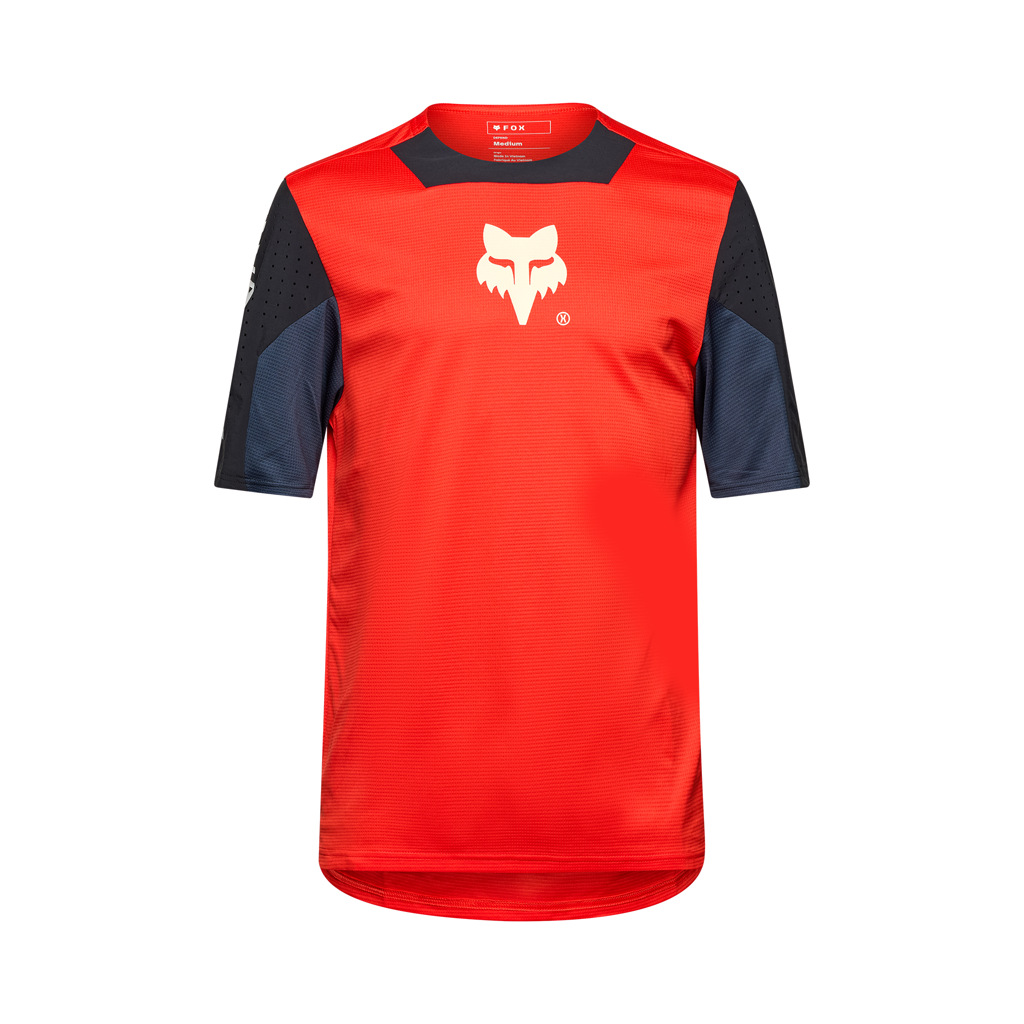 Fox Defend Short Sleeve Elevated Jersey | Fluorescent Red