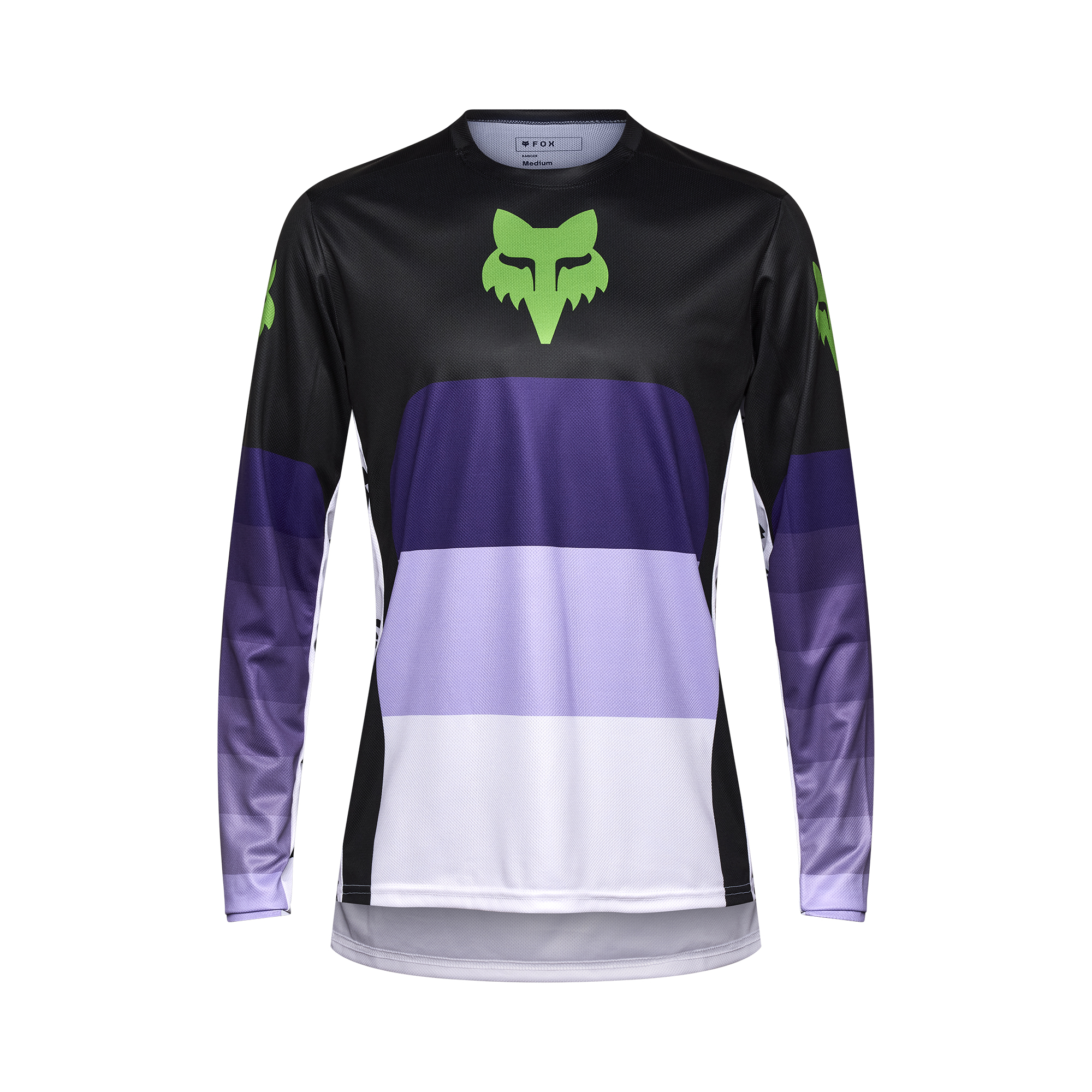 Fox Ranger Long Sleeve Grid MTB Jersey | Black