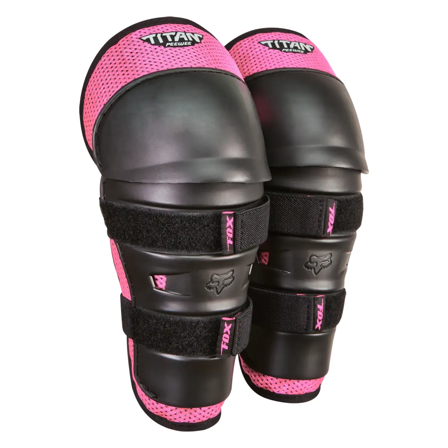 Fox Peewee Titan Knee/Shin Guards - One Size, Black/Pink - Wheelbase | Price Match, FREE Postage over £50, Sale Section, Cycle To Work, 0% Finance.