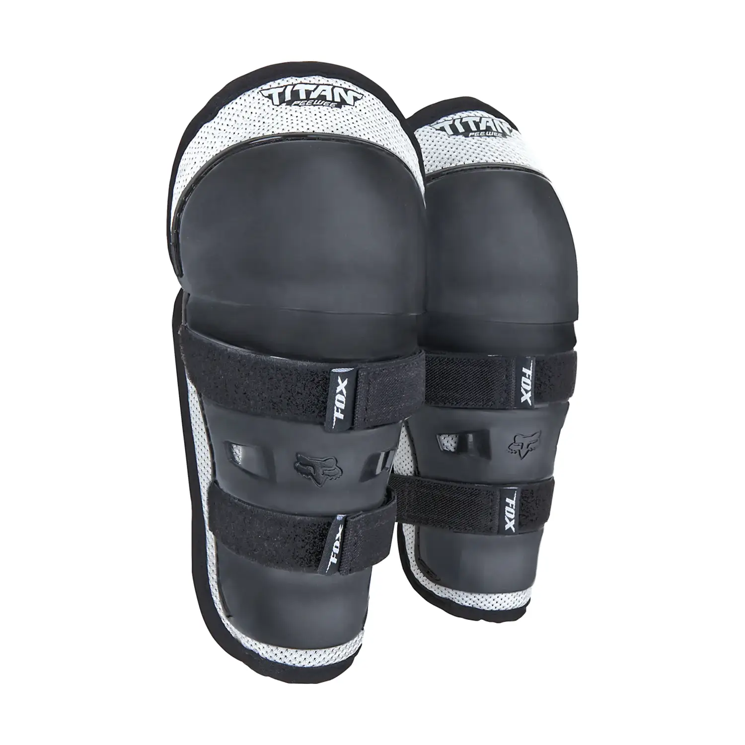Fox Peewee Titan Knee/Shin Guards - One Size, Black/Silver - Wheelbase | Price Match, FREE Postage over £50, Sale Section, Cycle To Work, 0% Finance.