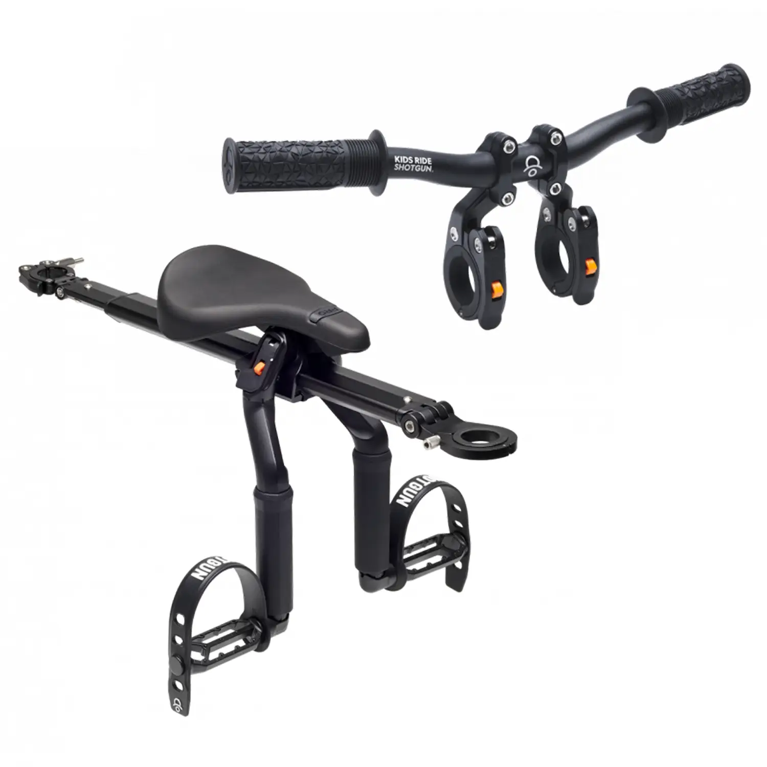 Kids Ride Shotgun Pro II Child Bike Seat + Handlebars - One Size, Black - Wheelbase | Price Match, FREE Postage over £50, Sale Section, Cycle To Work, 0% Finance.