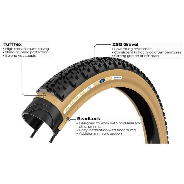 Panaracer Tlr Gravelking X1 Tlr Gravel Tyre: Black/brown 700x35c
