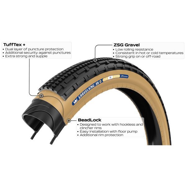 Panaracer Tlr Gravelking Sk Plus Tlr Gravel Tyre: Black/brown 700x45c