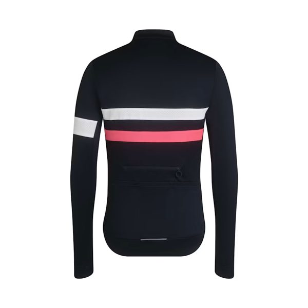 Rapha Brevet Long Sleeve Jersey : Dark Navy/Pink : Large
