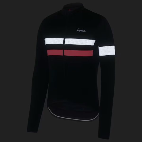 Rapha Brevet Long Sleeve Jersey : Dark Navy/Pink : Large