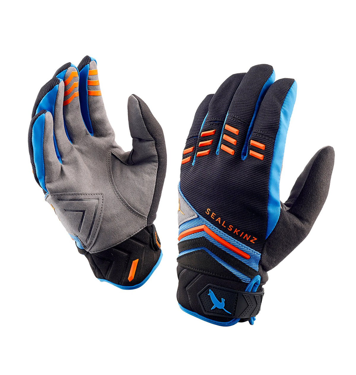 blue mtb gloves